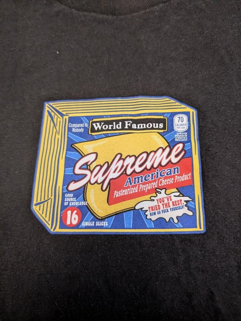 Supreme Cheese Graphic Crewneck Vintage Y2K Tee -